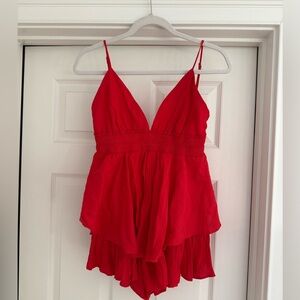 American Threads Red Jumpsuit